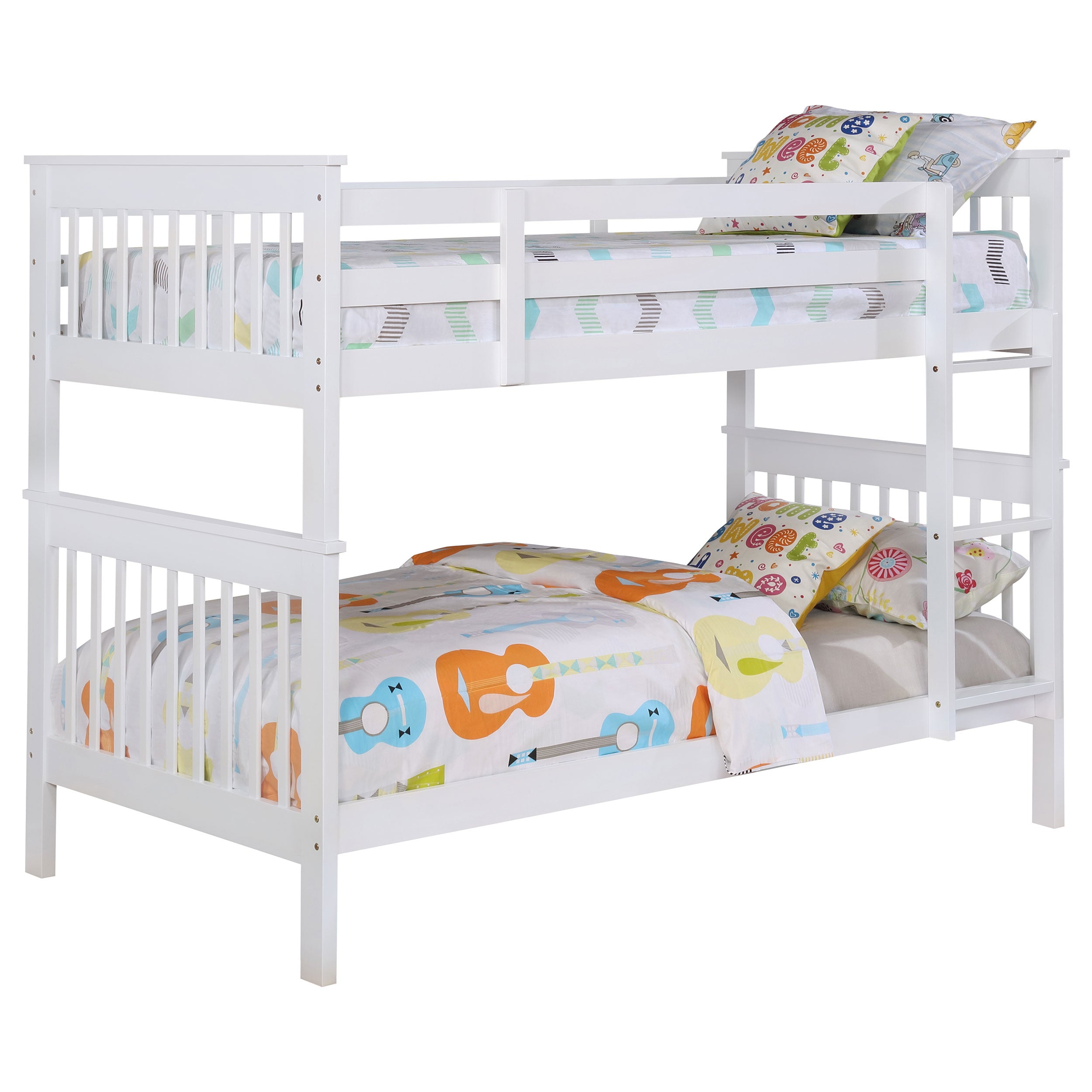 Chapman Wood Twin Over Twin Bunk Bed White — view 3