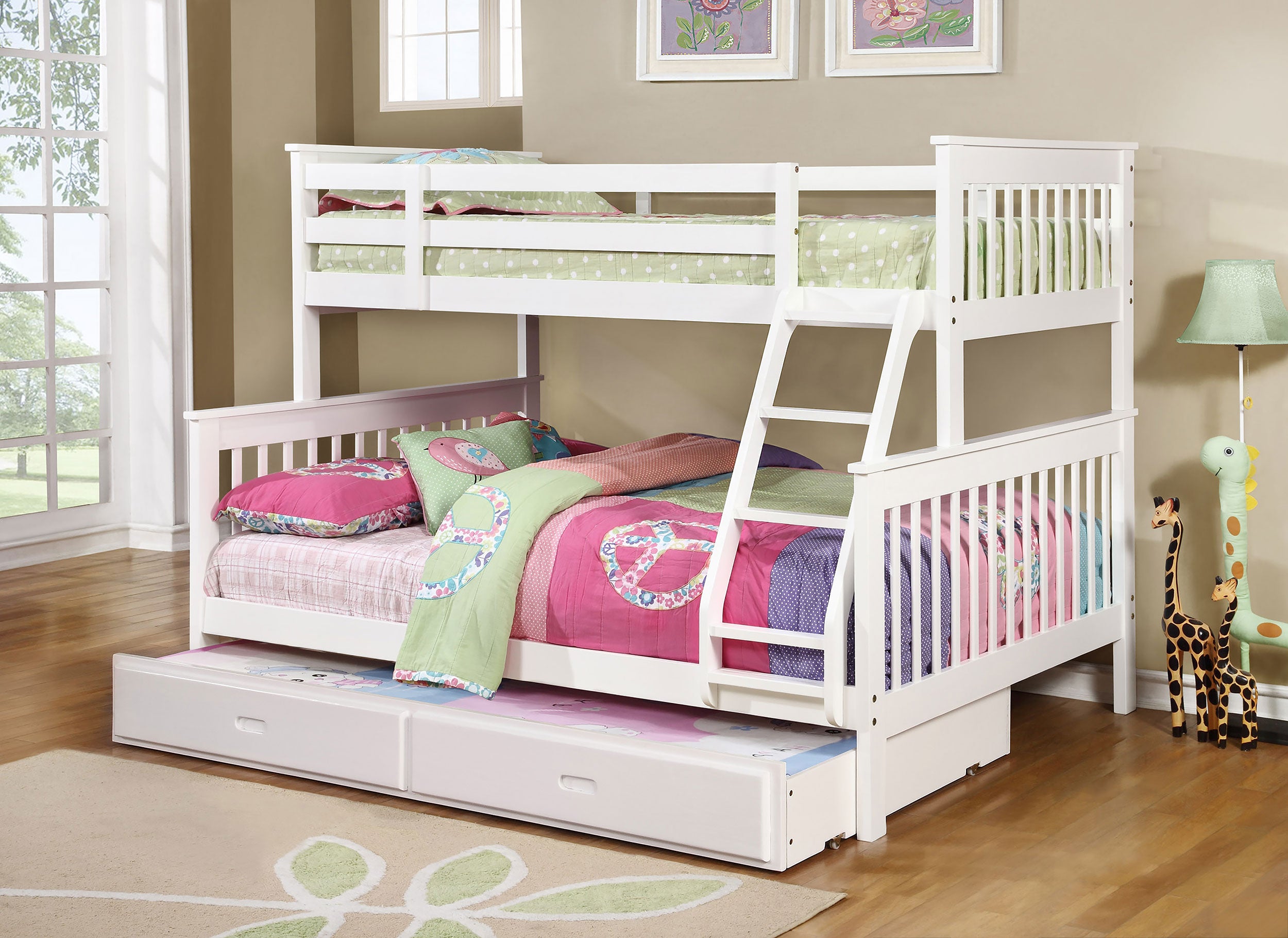 Chapman Wood Twin Over Full Bunk Bed White — view 5