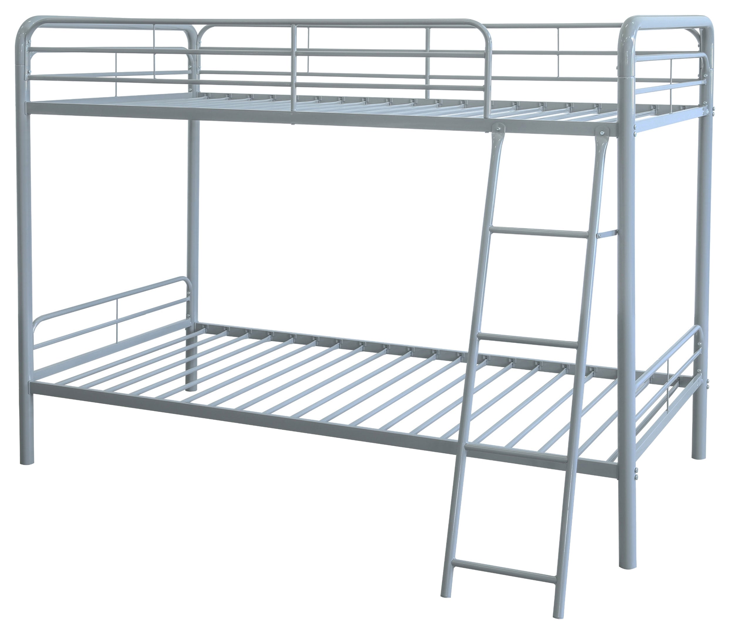 Carson Metal Twin Over Twin Bunk Bed Glossy Silver — view 5