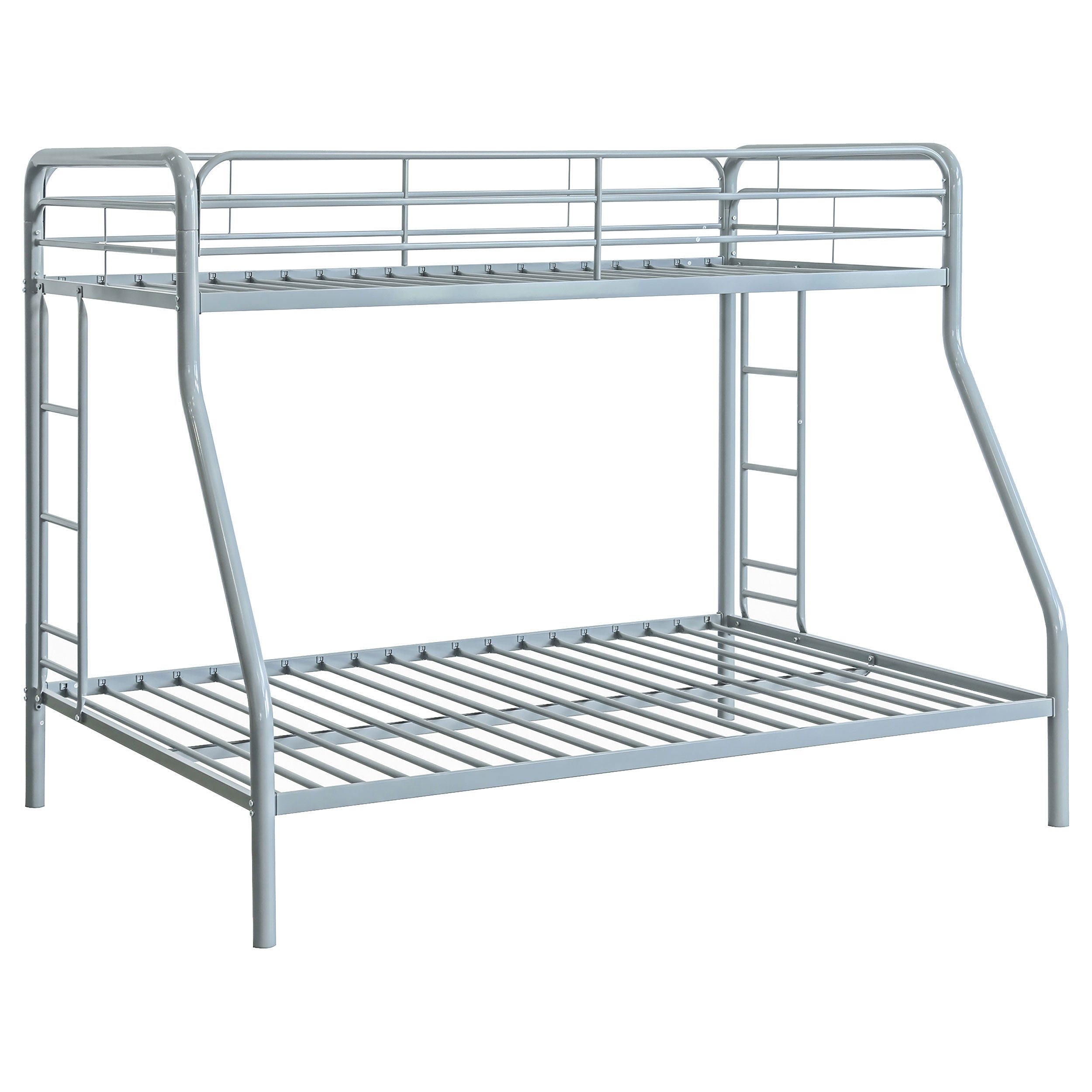Carson Metal Twin Over Full Bunk Bed Glossy Silver — view 1