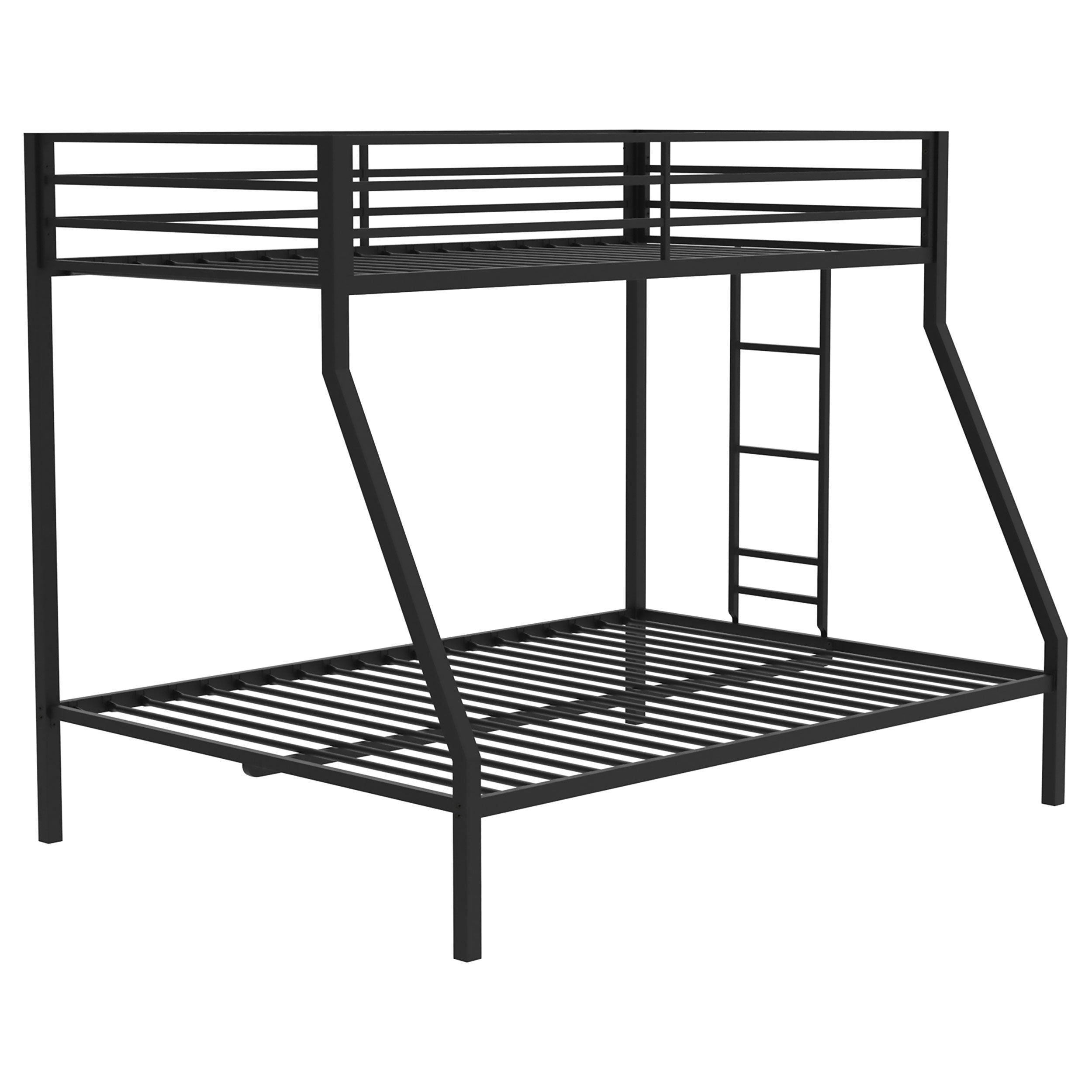 Alevera Metal Twin Over Full Bunk Bed with Ladder Black — view 1