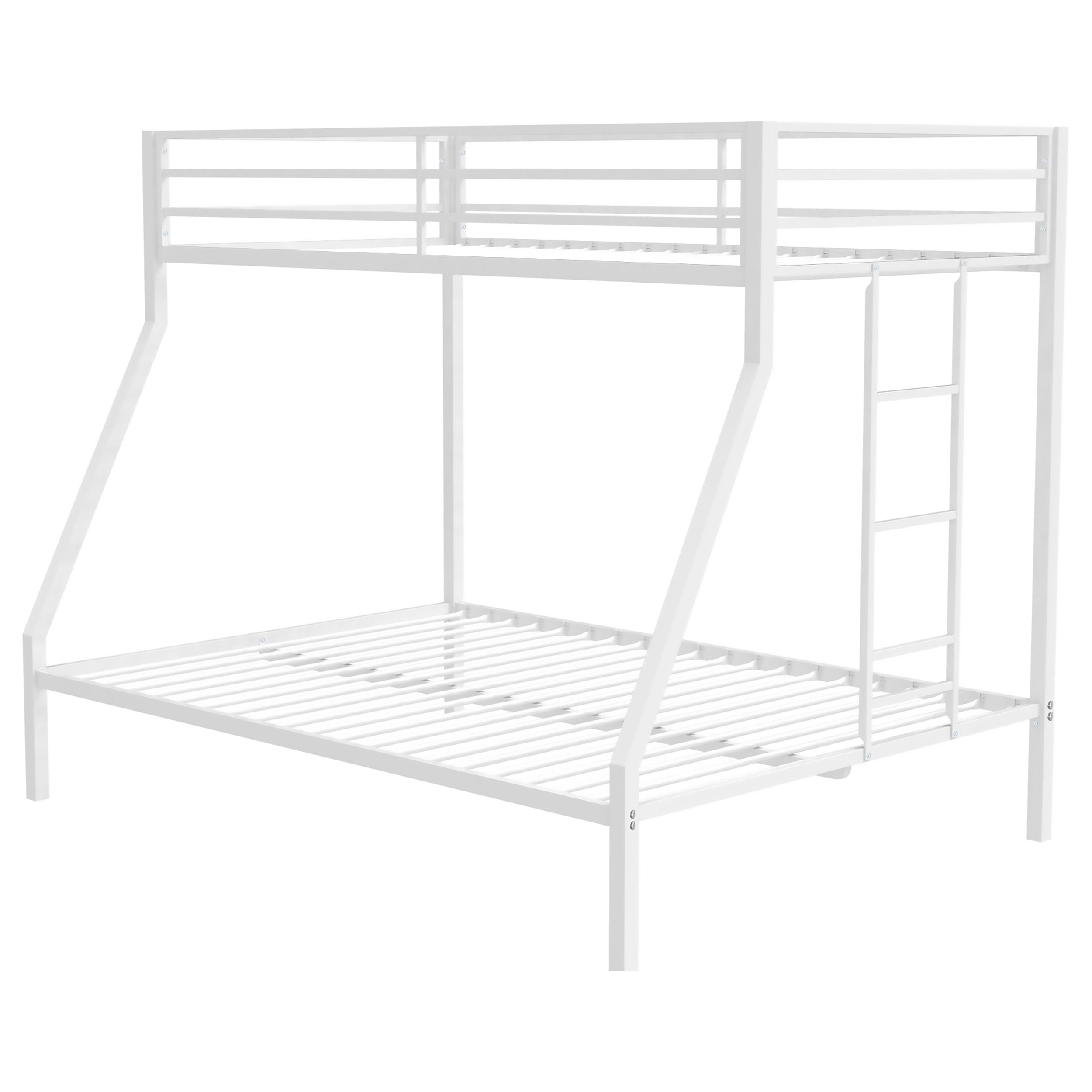 Alevera Metal Twin Over Full Bunk Bed with Ladder White — view 5