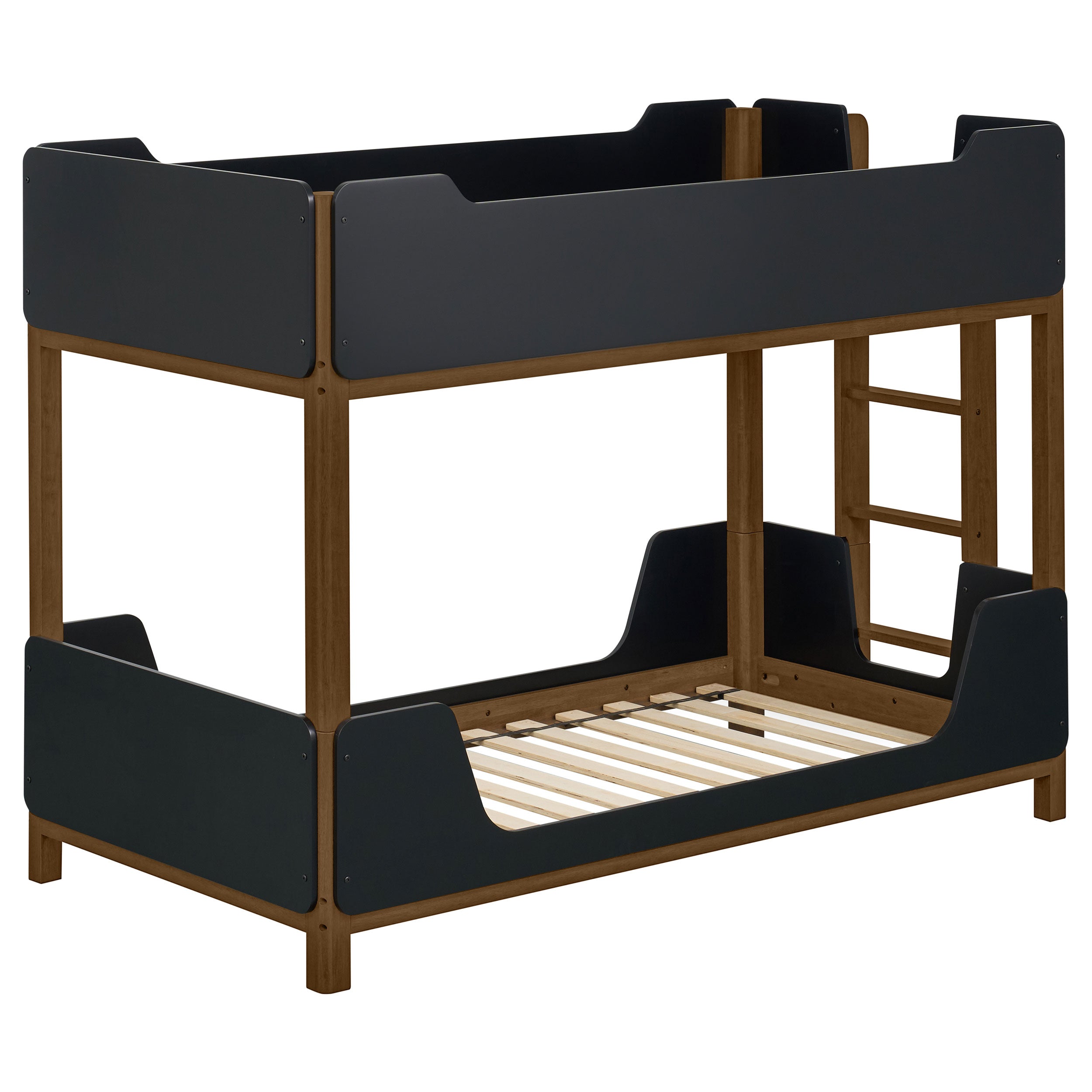 Morris Twin Over Twin Wood Bunk Bed Black and Walnut — view 5