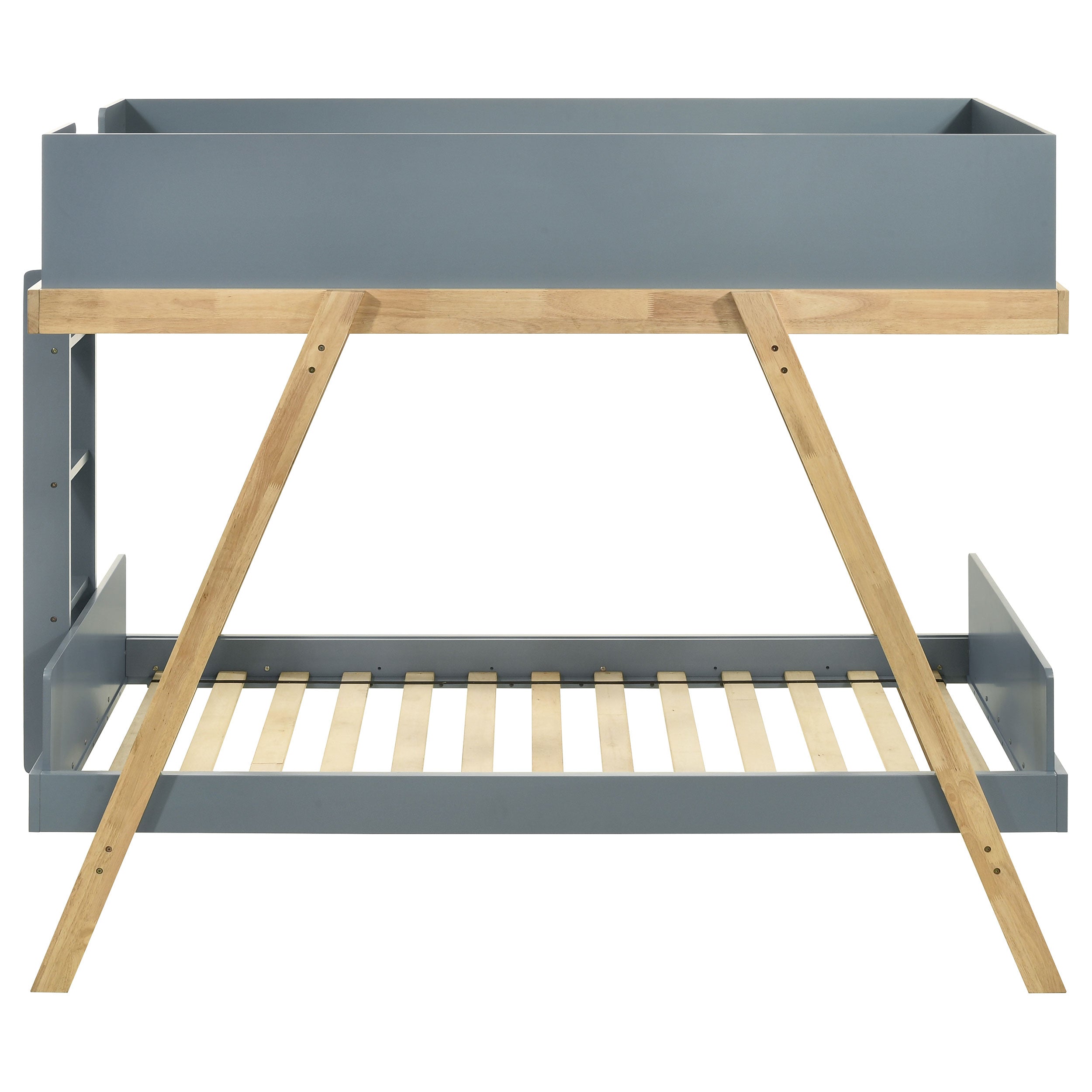 Frankie Wood Twin Over Twin Bunk Bed Blue and Natural — view 3