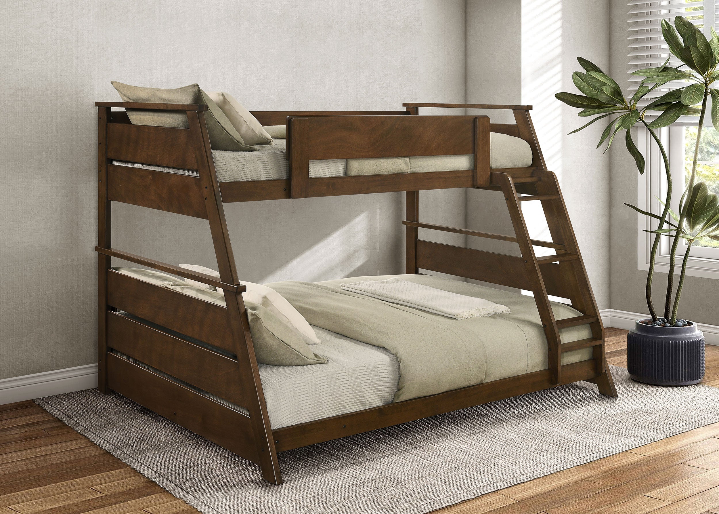 Holden Wood Veneer Twin Over Full Bunk Bed Walnut — view 2