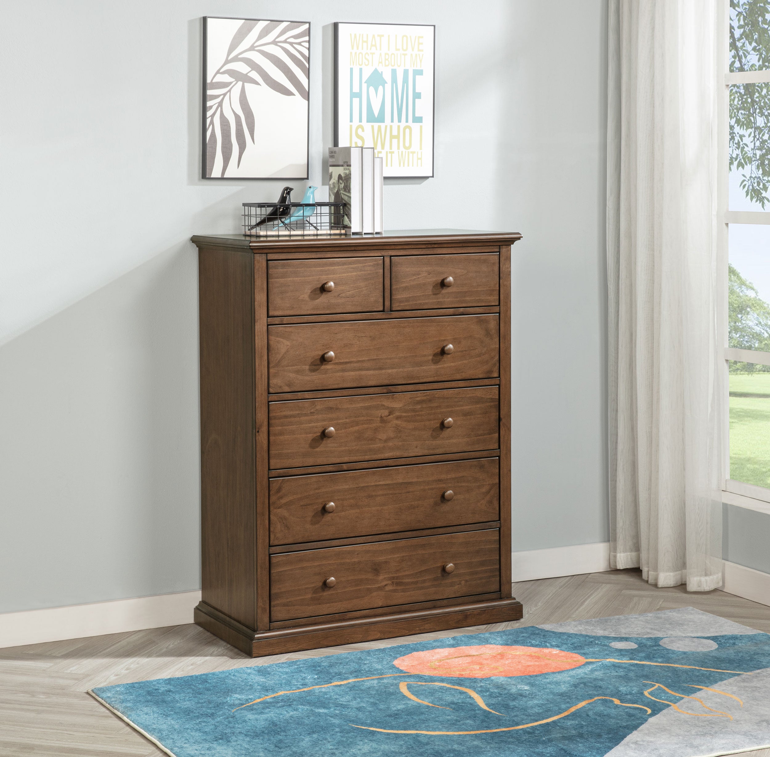 Sumerlin 6-drawer Bedroom Chest of Drawers Medium Brown — view 2
