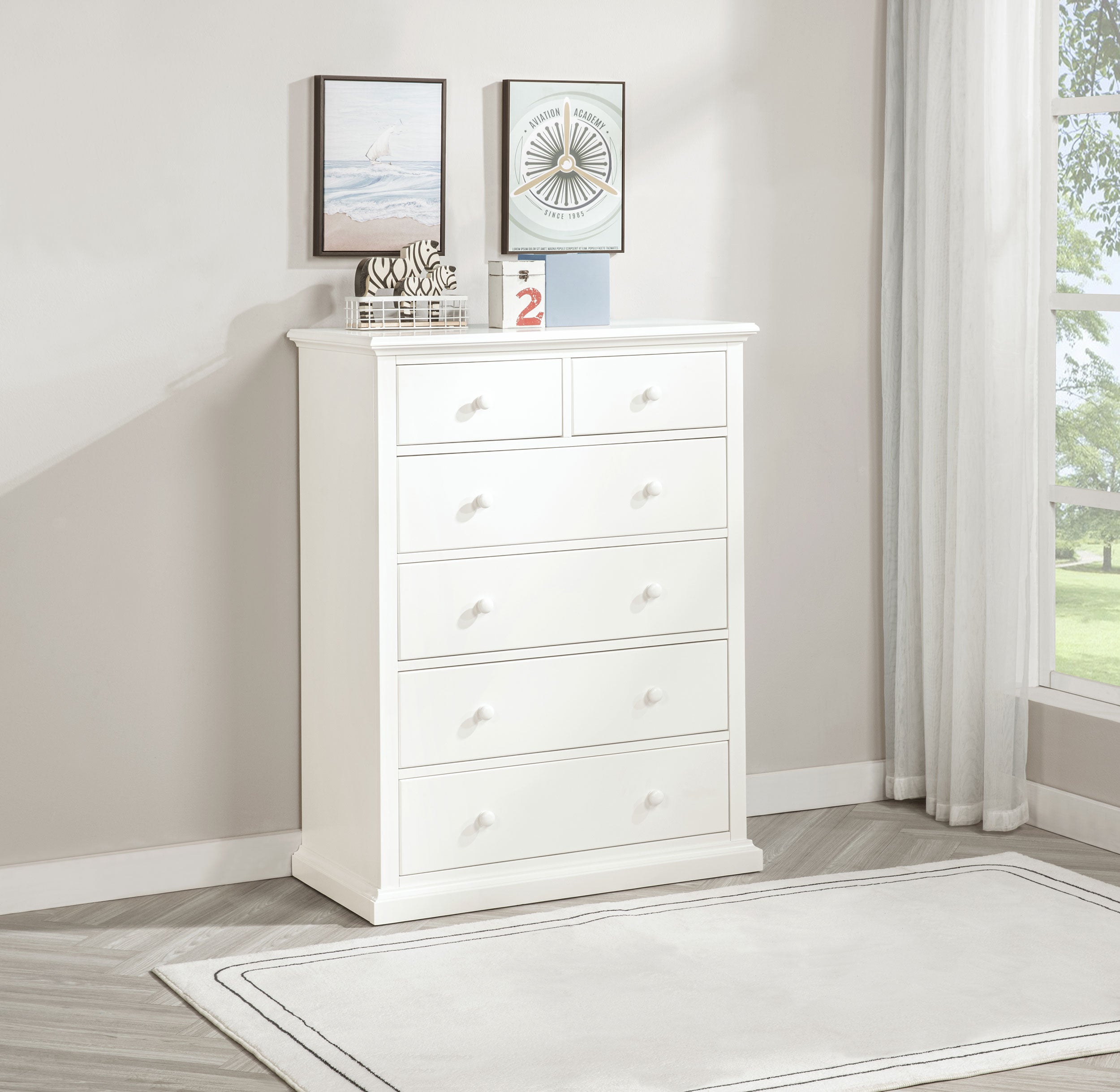 Sumerlin 6-drawer Bedroom Chest of Drawers White — view 2