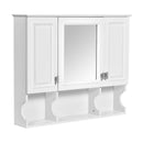 Wall Mounted Bathroom Medicine Wall Cabinet With Mirror & Open Shelves