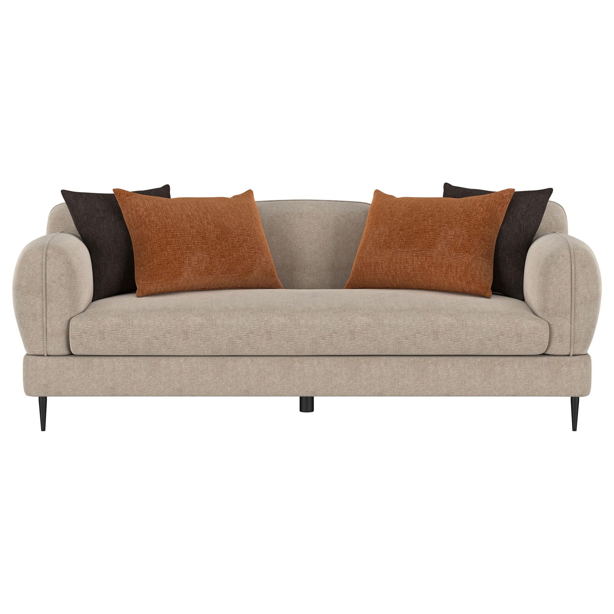 Jade 2-piece Chenille Upholstered Sofa Set Latte