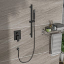 Wall Mounted Square Shower System With Adjustable Slide Bar, Rainfall Shower Head, 10 " - Oil-Rubbed Bronze