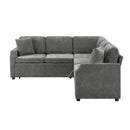 Modern L Shaped Sectional Sofa Bed With Hidden Storage Chenille Upholstery