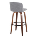 Toriano - Mid Century Modern Fixed Height Barstool Swivel And Round Footrest (Set of 2)