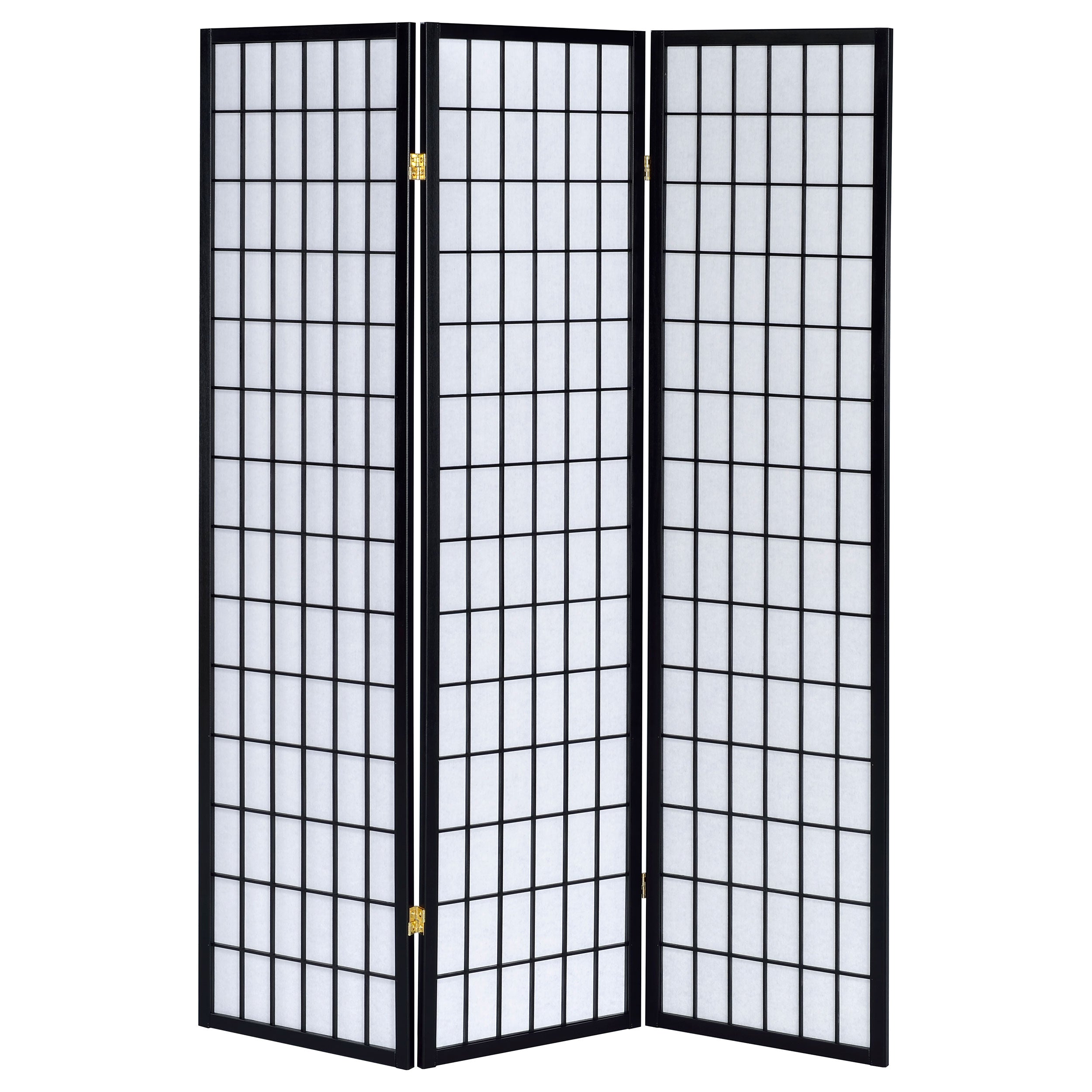 Carrie 3-Panel Room Divider Folding Shoji Screen Black — view 3