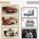 Mid Century Modern Foldable Sofa Bed, 3 In 1 Convertible Sleeper With 3 Pillows