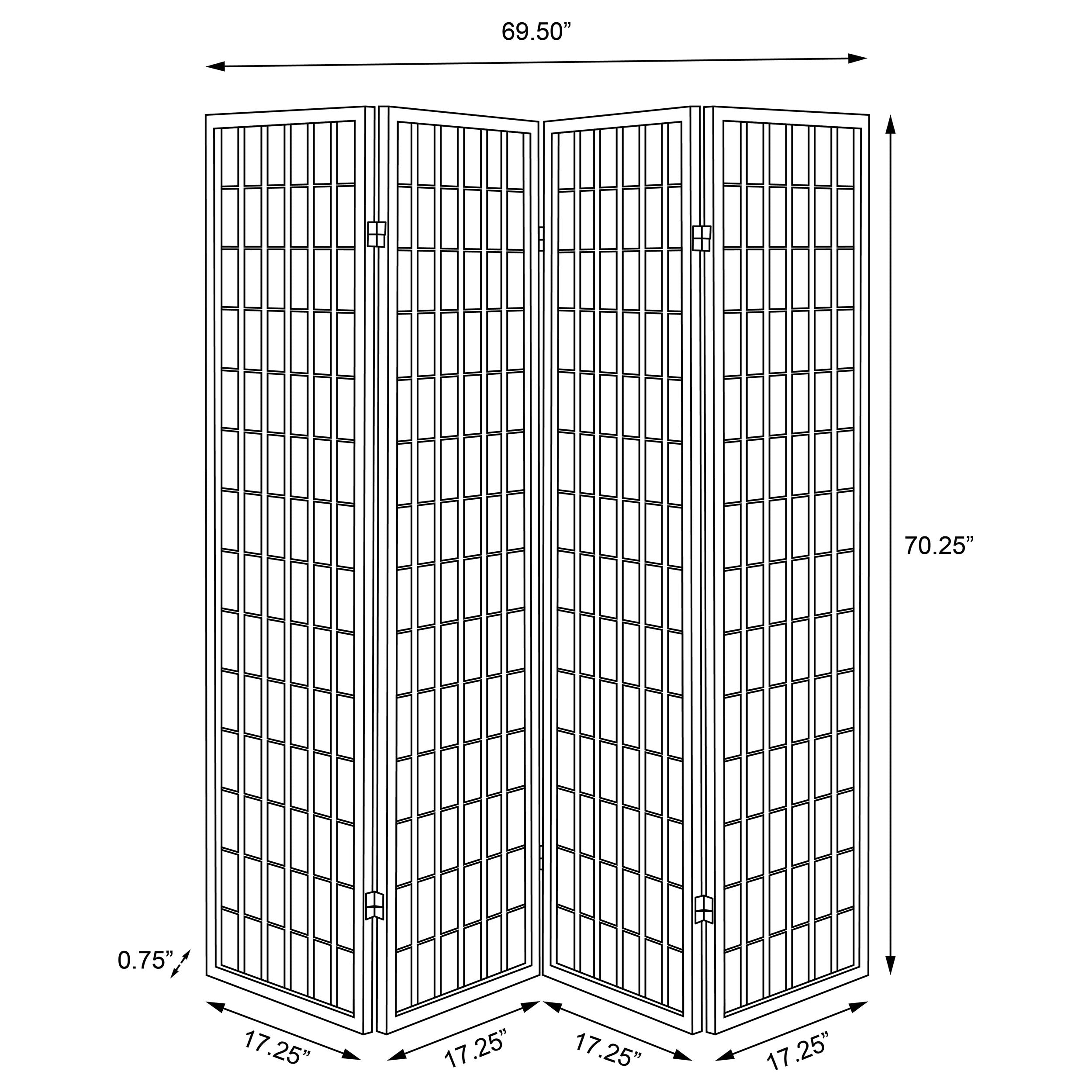 Roberto 4-Panel Room Divider Folding Shoji Screen Black — view 7