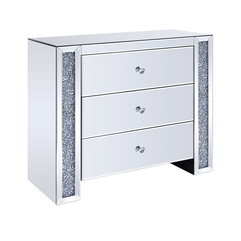 Noralie - 32" Console Cabinet - Mirrored & Faux Diamonds