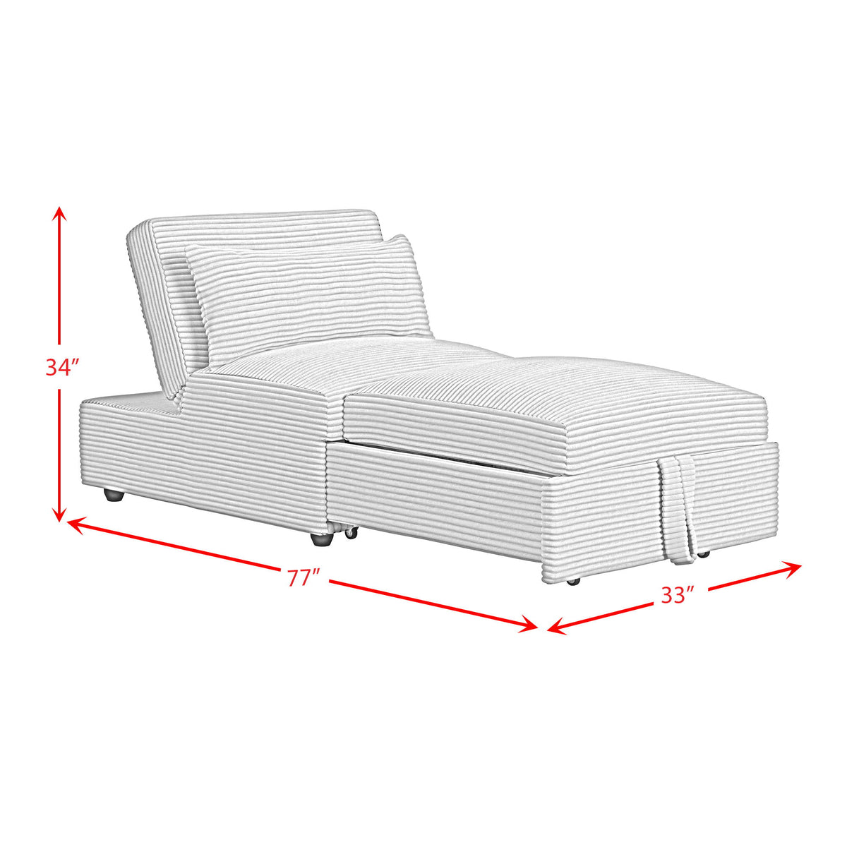 Pluto Chair With Kidney Pillow, Klik Klak And Pop Up in Coronado Gray by Elements International, view 6