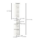 Slim Tall Bathroom Storage Cabinet With Adjustable Shelves, 2 Doors Freestanding Cabinet - White