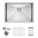 Modern Undermount Stainless Steel Kitchen Sink 16 Gauge, Deep Single Bowl