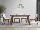 Ginny - 5 Piece With Side Chairs Dining Room Set - Walnut