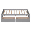 Twin Bed With 2 Drawers, No Box Spring Needed - Gray