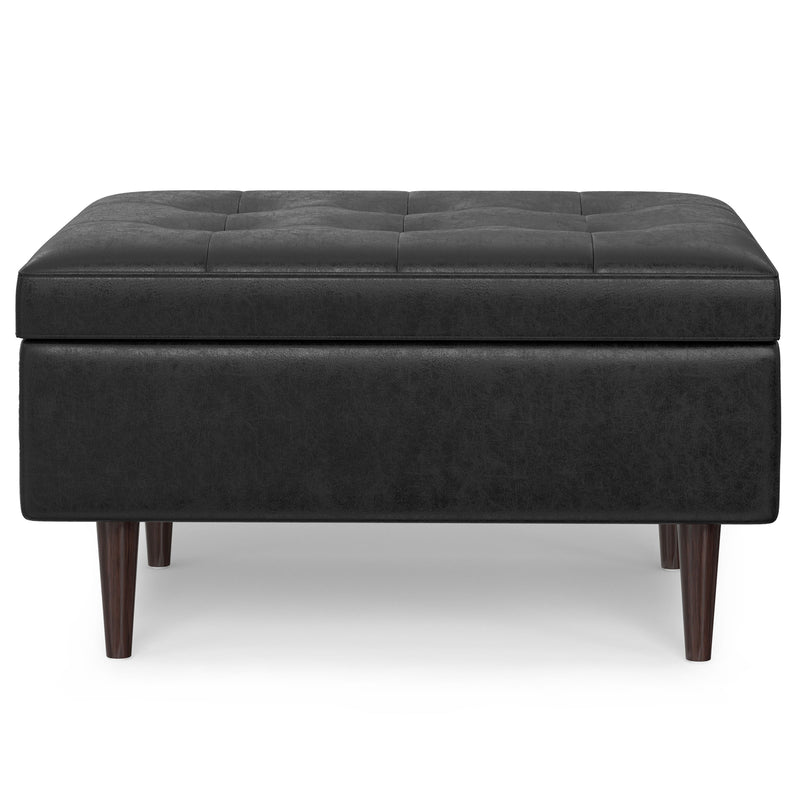 Shay - Large Square Coffee Table Storage Ottoman Mid-Century Style