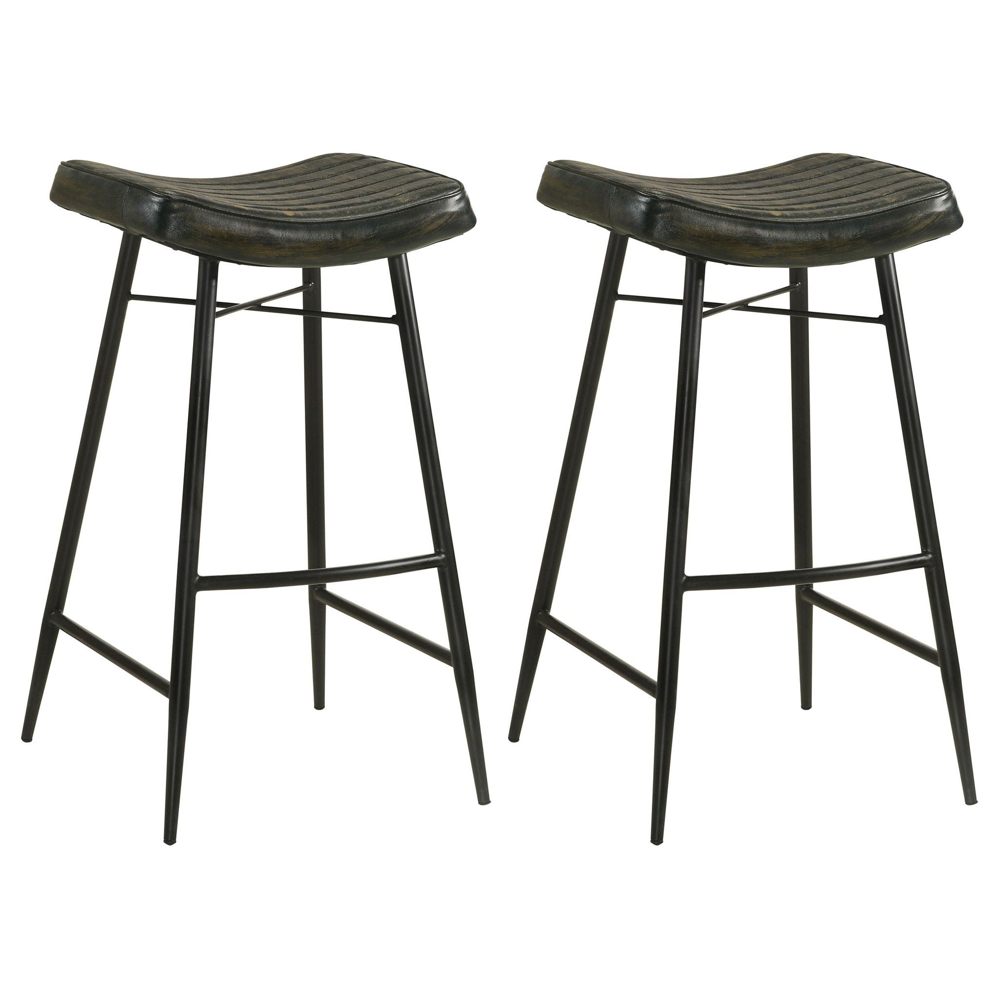 Bayu Leather Upholstered Bar Stool Espresso (Set of 2) - Atlantic Fine Furniture Melbourne FL