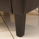 Faux Leather Club Chair With Curved Backrest - Brown