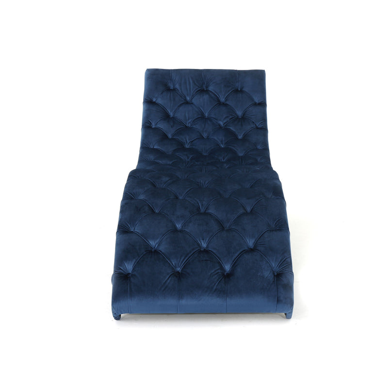 Elegant Tufted Chaise Lounge With Curved Design