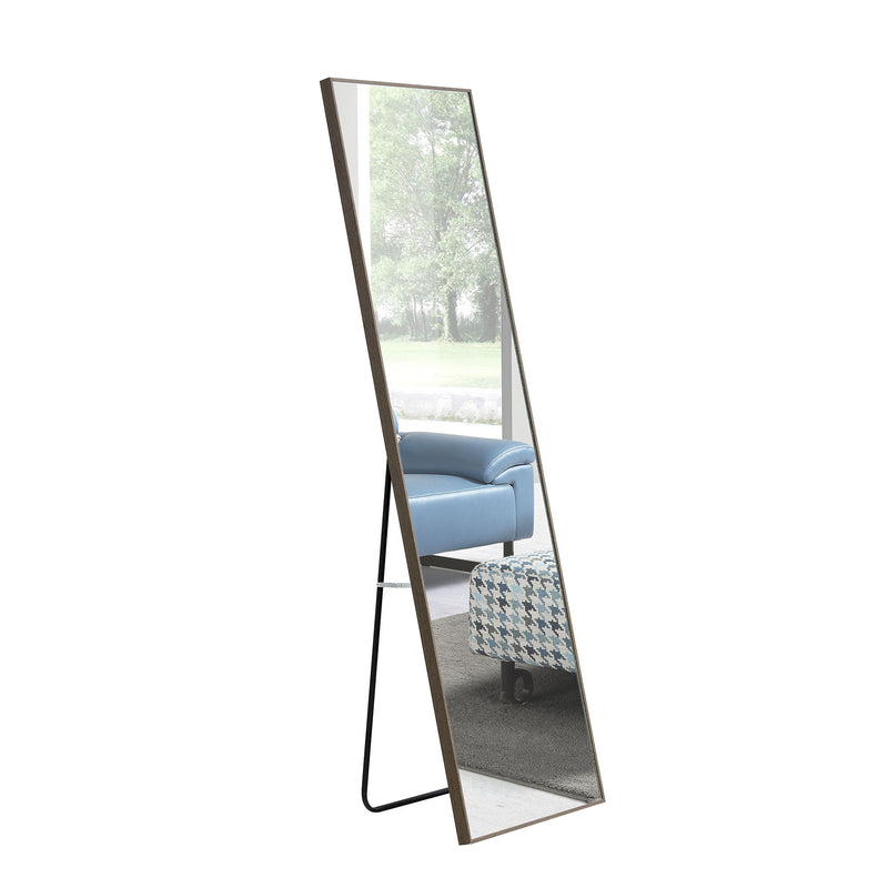 Solid Wood Frame Minimalist Mirror, Bathroom Bedroom Wall Mirror. Enhance Modern Interior Design - Gray / Transparent