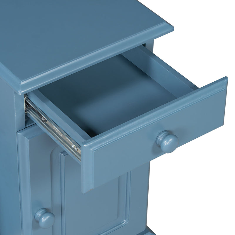 Vintage Flip Top Side Table With USB Ports