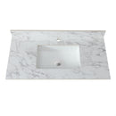 Elegant Bathroom Vanity Top With Rectangular Ceramic Sink And Backsplash