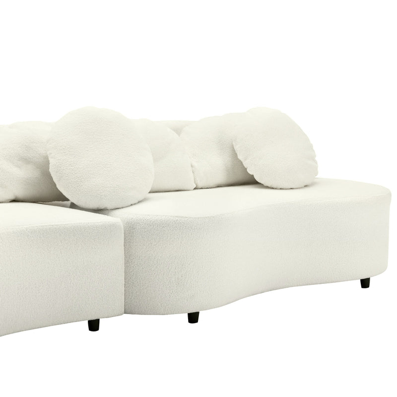 Modern Living Room Sofa Lamb Velvet Upholstered For Home