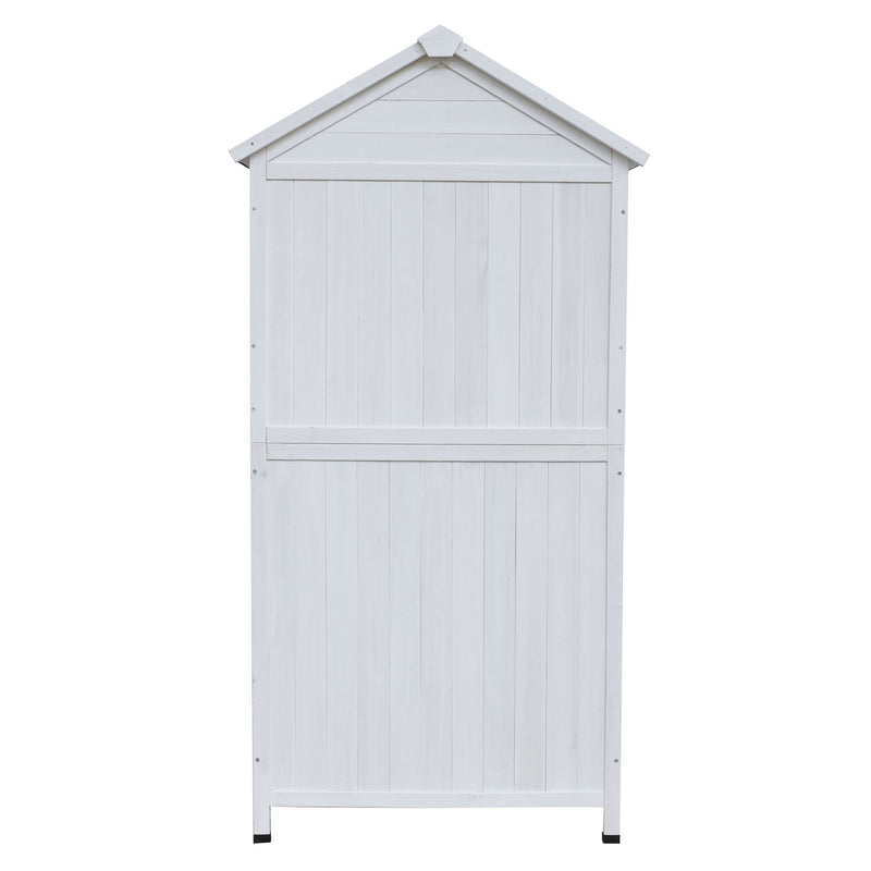 Storage Shed With Double Doors For Outdoor Garden Tool Organization - White