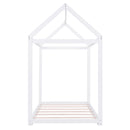 Twin Size Wooden House Bed, White