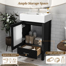 Bathroom Vanity With Ceramic Sink And Ample Storage, Ideal For Small Bathrooms