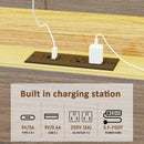 King Size Platform Bed Frame With Storage LED Light Headboard And Usb, Noise Free - Dark Gray