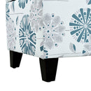Luxury Storage Ottoman With Floral Patterned Fabric, Soft-Close Hinges, Multi Functional