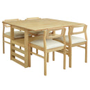 5 Piece Extendable Wood Square Dining Table Set With 2 Drop Leaves