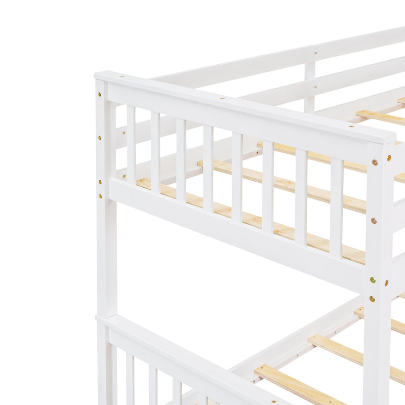 Twin-Over-Full Bunk Bed with Ladders and Two Storage Drawers (White){old sku:LT000165AAK}