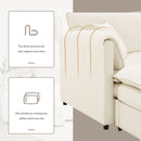 Modular Sectional With Deep And Wide Seat, Cloud Couch Set With Double Cushions Sofa With Movable Ottoman