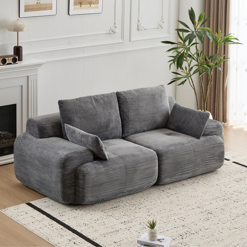 Compressed Sofa, 2 Seater Large Sectional Couches For Living Room - Gray