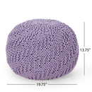 Bordeaux - Knitted Cotton Round Pouf Ottoman