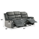 Lesley - Motion Sofa - Gray Corduroy & Velvet