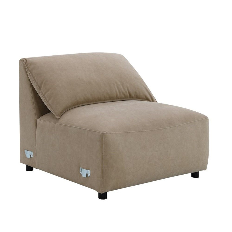 Veata - Sectional Sofa - Light Brown Suede Velvet