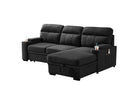 Kaden - Sleeper Sectional Sofa Chaise With Storage Arms And Cupholder
