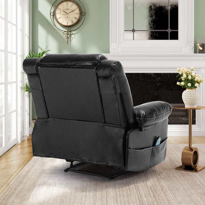 Breathable Leather Massage Recliner Chair Manual Living Room Reclining Sofa