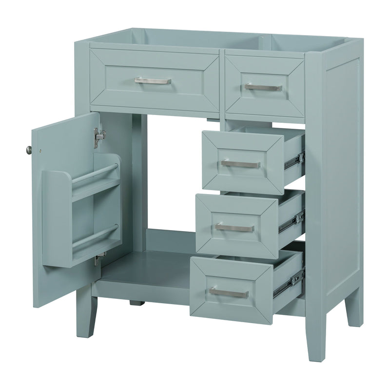 30" Bathroom Vanity Without Sink, Cabinet Base Only, Bathroom Cabinet With Drawers - Green