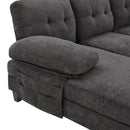 U-Shaped Sectional Sofa 103.5" Black Chenille Fabric Couch With Dual Chaise Lounges, Storage Pockets, Armrest Pillows