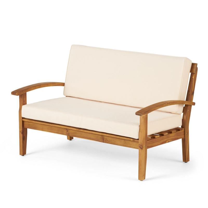 4 Person Outdoor Seating Group With Cushions Comfortable Patio Set - Teak